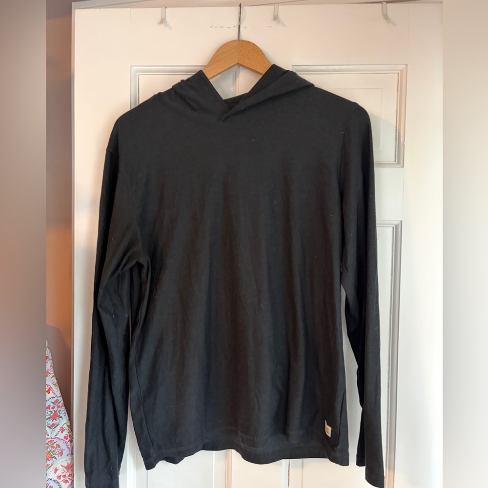 Vuori Black Lightweight Hoodie Shirt